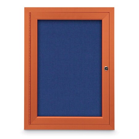 United Visual Products Slim Enclosed Corkboard, 11"x13-1/2", Bronze Alum Frame/Medium Grey UVEB1113-BRONZE-MEDGRY